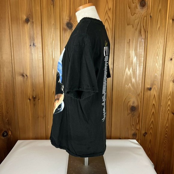 Vintage Aaron Tippin T-shirt Size Large Black Concert Distressed Single stitch - Picture 6 of 12
